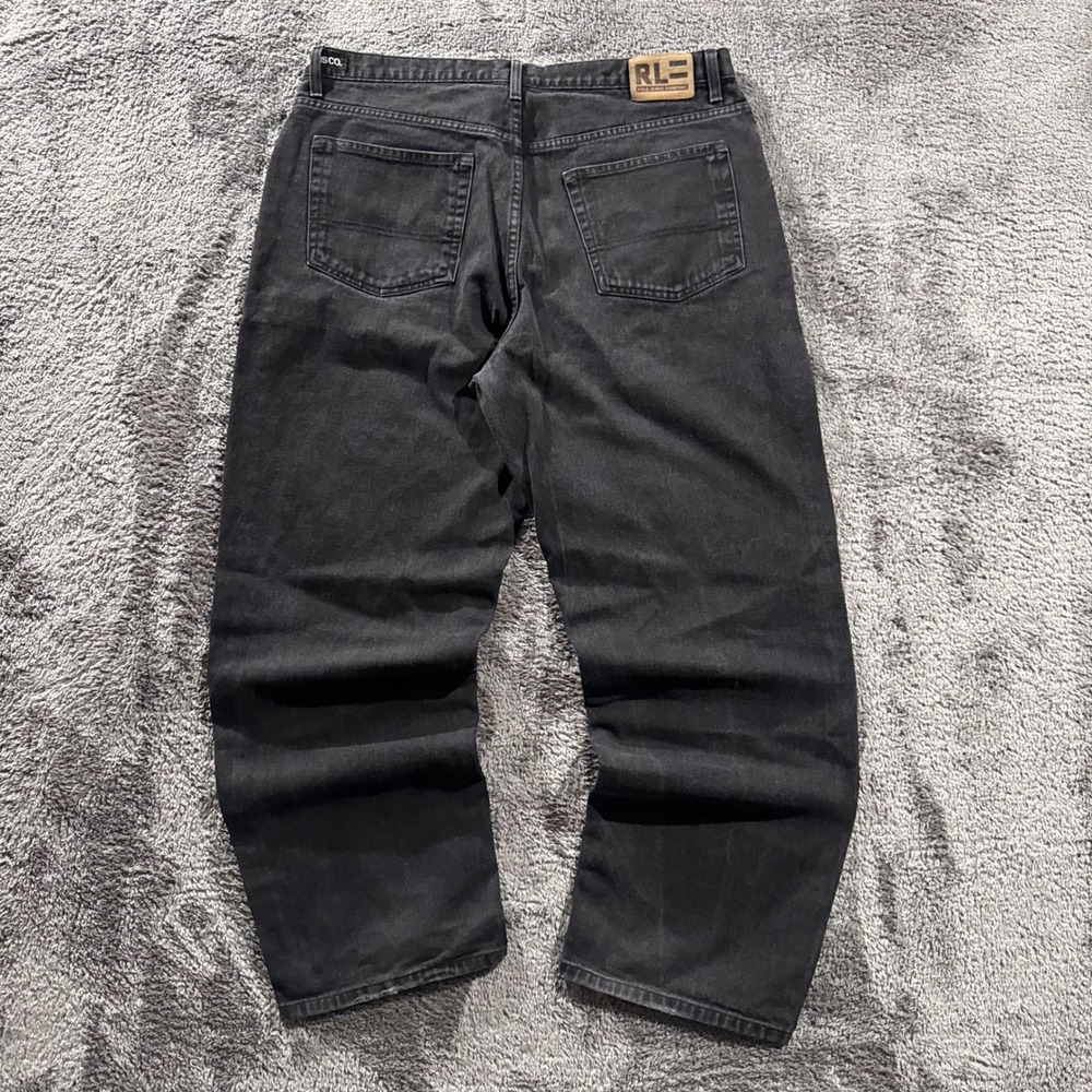 Polo Jeans Co Ralph Lauren Mens 38x32 Faded Black 67 Loose Fit Baggy Denim Pants